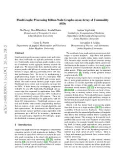 FlashGraph: Processing Billion-Node Graphs on an Array of Commodity SSDs