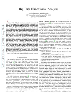 Big Data Dimensional Analysis