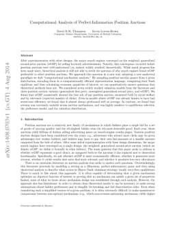 Computational Analysis of Perfect-Information Position Auctions