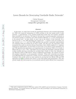 Lower Bounds for Structuring Unreliable Radio Networks