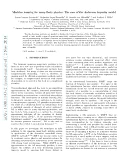 Machine learning for many-body physics: The case of the Anderson
  impurity model