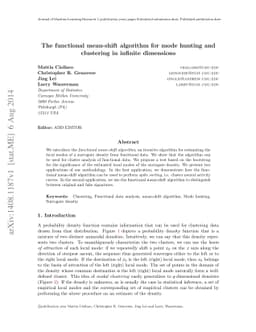 The functional mean-shift algorithm for mode hunting and clustering in
  infinite dimensions