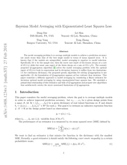 Bayesian Model Averaging with Exponentiated Least Square Loss