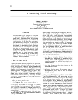 Axiomatizing Causal Reasoning