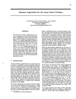 Random Algorithms for the Loop Cutset Problem