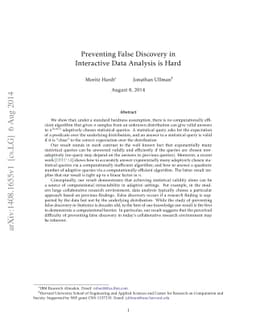 Preventing False Discovery in Interactive Data Analysis is Hard