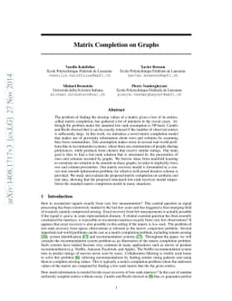 Matrix Completion on Graphs