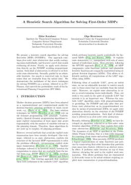 A Heuristic Search Algorithm for Solving First-Order MDPs