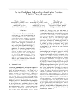 On the Conditional Independence Implication Problem: A Lattice-Theoretic
  Approach