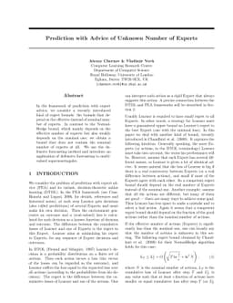 Prediction with Advice of Unknown Number of Experts