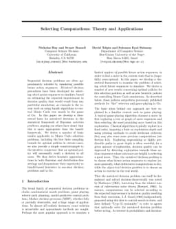 Selecting Computations: Theory and Applications