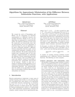 Algorithms for Approximate Minimization of the Difference Between
  Submodular Functions, with Applications