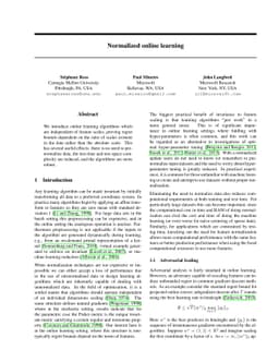 Normalized Online Learning