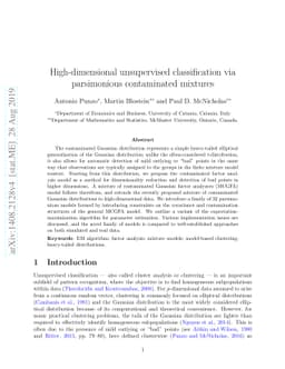 High-dimensional unsupervised classification via parsimonious
  contaminated mixtures