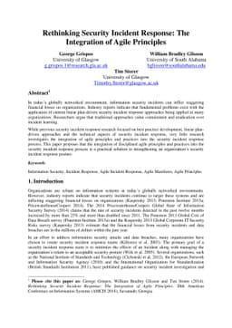 Rethinking Security Incident Response: The Integration of Agile
  Principles