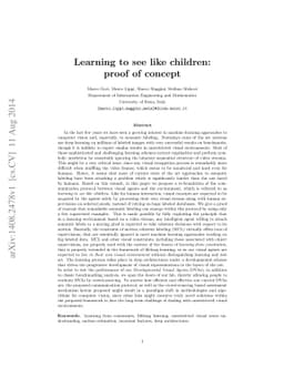 Learning to see like children: proof of concept