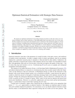Optimum Statistical Estimation with Strategic Data Sources