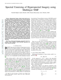 Spectral Unmixing of Hyperspectral Imagery using Multilayer NMF