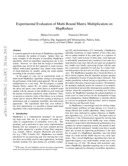 Experimental Evaluation of Multi-Round Matrix Multiplication on
  MapReduce