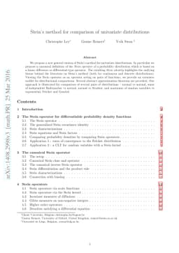 Stein's method for comparison of univariate distributions
