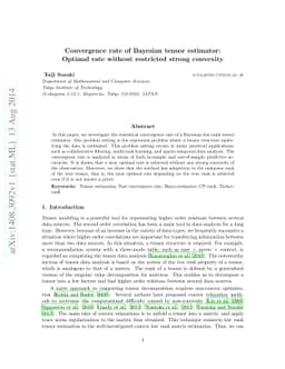 Convergence rate of Bayesian tensor estimator: Optimal rate without
  restricted strong convexity