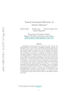 Toward Automated Discovery of Artistic Influence