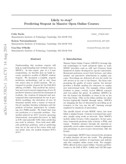 Likely to stop? Predicting Stopout in Massive Open Online Courses