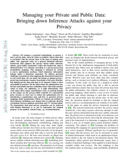 Managing your Private and Public Data: Bringing down Inference Attacks
  against your Privacy