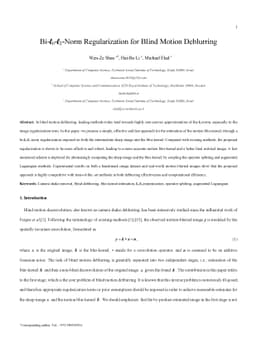 Bi-l0-l2-Norm Regularization for Blind Motion Deblurring