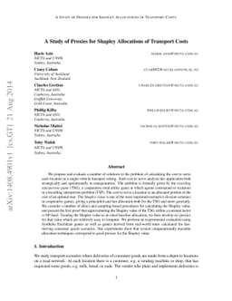 A Study of Proxies for Shapley Allocations of Transport Costs