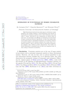 Estimation of functionals of sparse covariance matrices