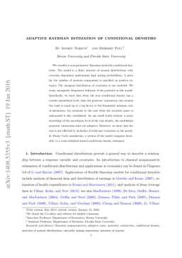 Adaptive Bayesian Estimation of Conditional Densities