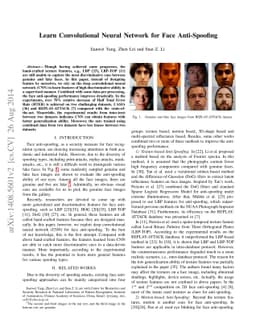 Learn Convolutional Neural Network for Face Anti-Spoofing