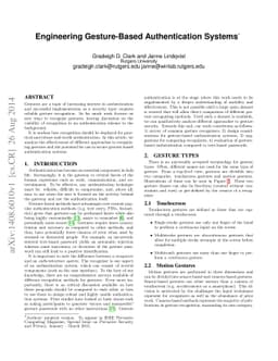 Engineering Gesture-Based Authentication Systems