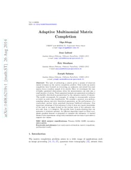 Adaptive Multinomial Matrix Completion