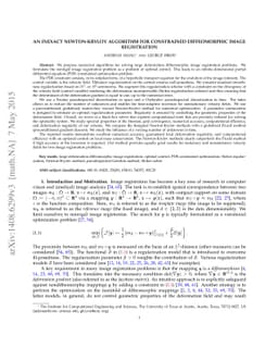 An inexact Newton-Krylov algorithm for constrained diffeomorphic image
  registration