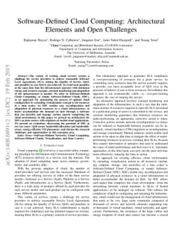 Software-Defined Cloud Computing: Architectural Elements and Open
  Challenges