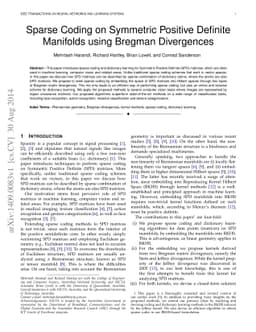 Sparse Coding on Symmetric Positive Definite Manifolds using Bregman
  Divergences