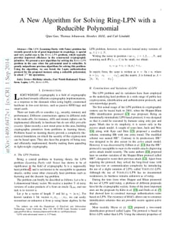 A New Algorithm for Solving Ring-LPN with a Reducible Polynomial
