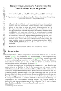 Transferring Landmark Annotations for Cross-Dataset Face Alignment