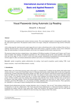 Visual Passwords Using Automatic Lip Reading