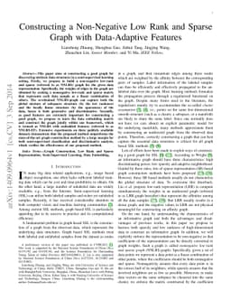 Constructing a Non-Negative Low Rank and Sparse Graph with Data-Adaptive
  Features