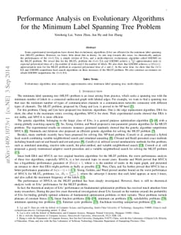 Performance Analysis on Evolutionary Algorithms for the Minimum Label
  Spanning Tree Problem