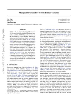 Marginal Structured SVM with Hidden Variables