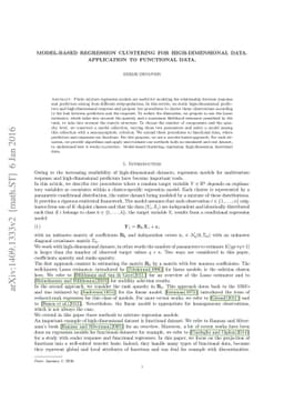 Model-based regression clustering for high-dimensional data. Application
  to functional data