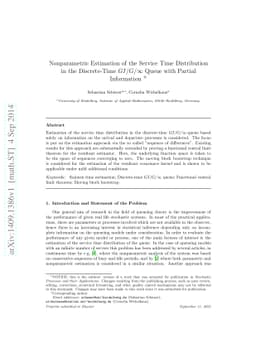 Nonparametric Estimation of the Service Time Distribution in the
  Discrete-Time $GI/G/\infty$ Queue with Partial Information