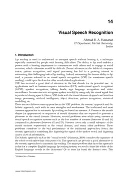 Visual Speech Recognition