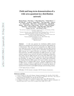 Field and long-term demonstration of a wide area quantum key
  distribution network