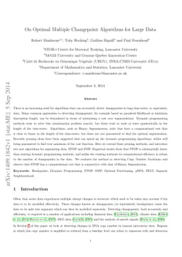 On Optimal Multiple Changepoint Algorithms for Large Data