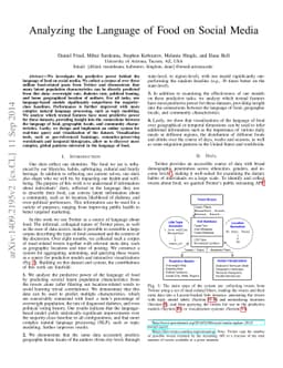 Analyzing the Language of Food on Social Media